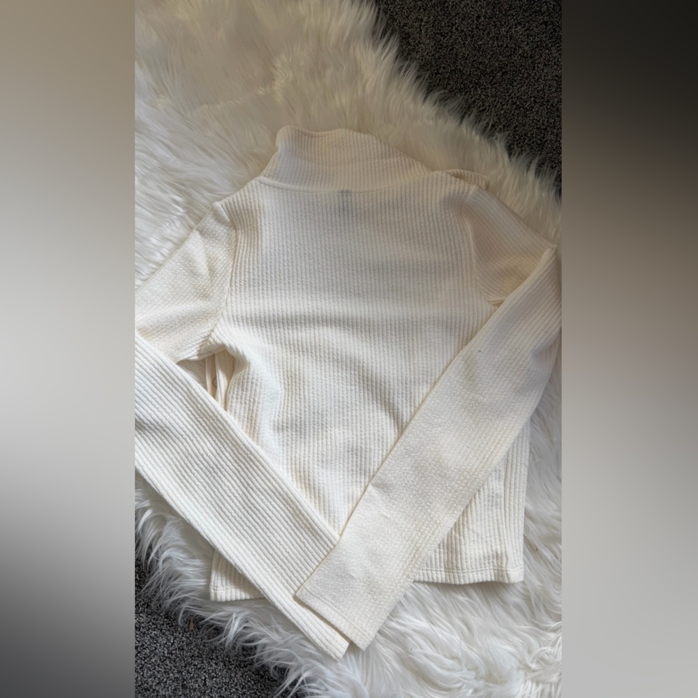 Cute Ribbed Button-Front Sweater Cardigan - Cream - Picture 4 of 4